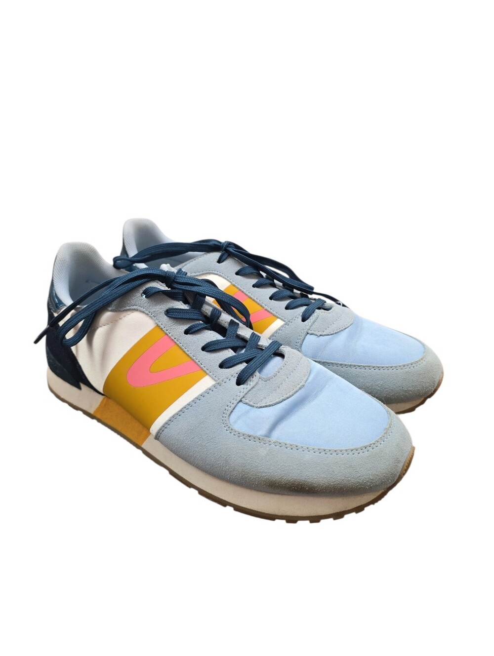 Tretorn Women's Size 11 Blue Yellow Pink Retro Colorblock Sneakers